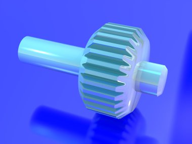 Soyut dişli üzerinde mavi bir arka plan olduğunu.