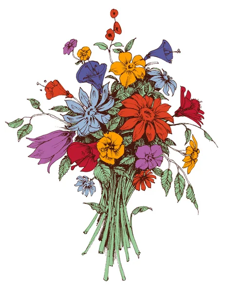 Colorato bouquet floreale — Vettoriale Stock