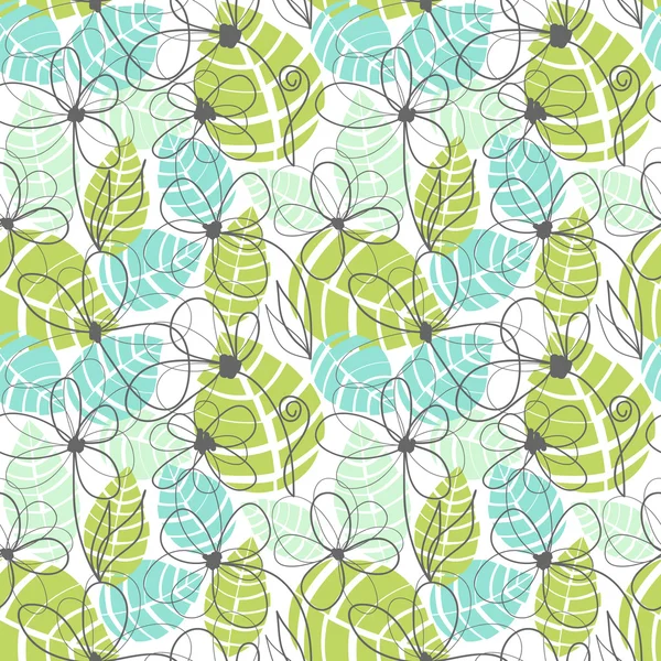 Motif de jardin floral, fond tropical d'été — Image vectorielle