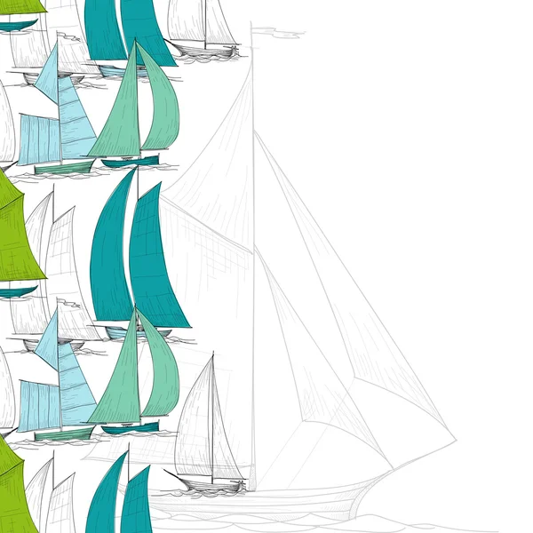 Красочные лодки фон — стоковый вектор