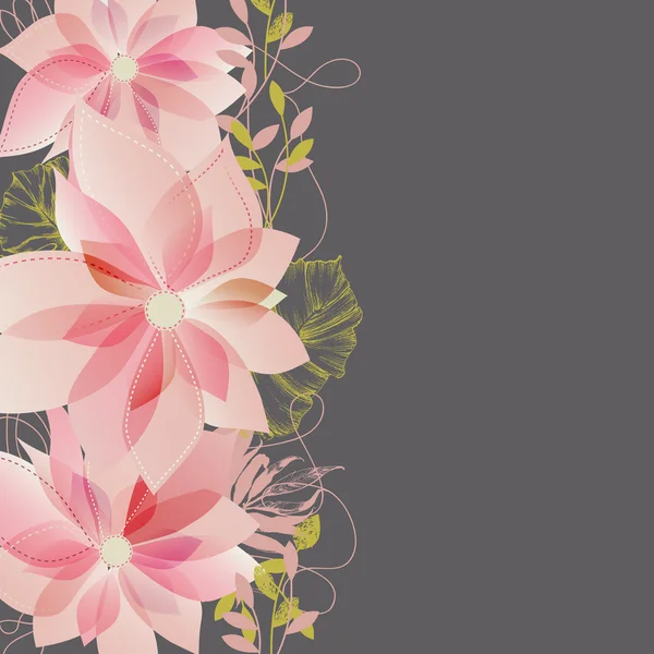 Fundo floral rosa — Vetor de Stock