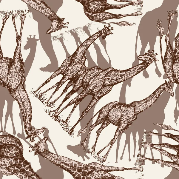 Dierlijke print,, giraffe naadloze patroon — Stockvector
