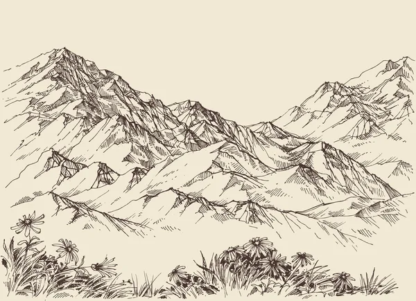 Picos de montaña, paisaje de altitud — Archivo Imágenes Vectoriales