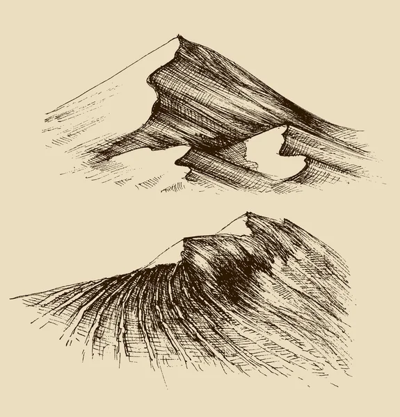 Desenho de dunas de areia — Vetor de Stock
