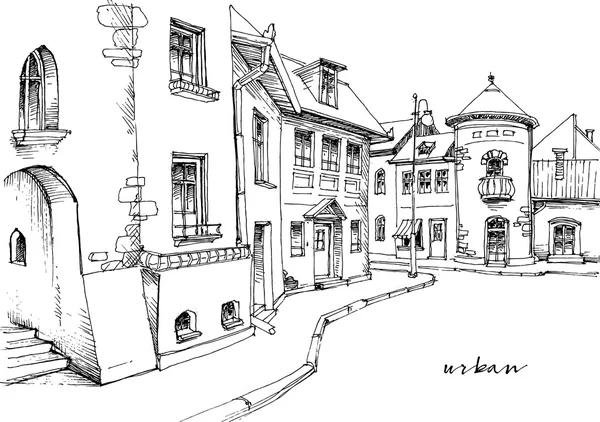 Croquis de rue de la ville — Image vectorielle