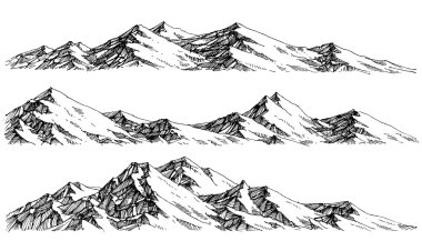 Dağlar aralıkları. Vektör panorama