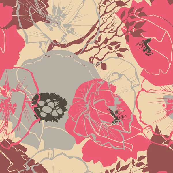 Motif floral sans couture — Image vectorielle