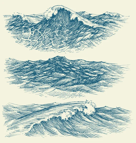 Sea and ocean waves — Stock Vector
