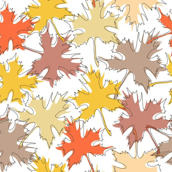 Feuilles Érable Colorées Automne Motif Sans Couture — Image vectorielle