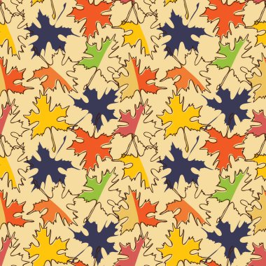 Sonbahar akçaağaç yaprağı pürüzsüz desen. Mevsimlik parlak sonbahar renkleri tasarımı