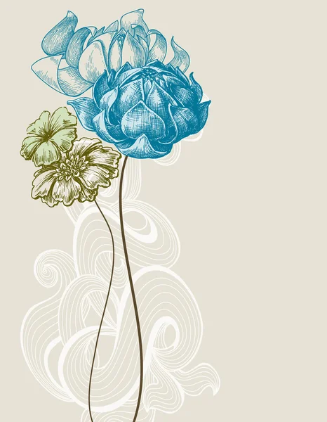 Bouquet de fleurs de mariage rétro — Image vectorielle