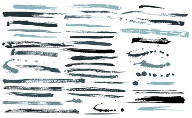 Set of grunge brushes ink strokes vector clipart