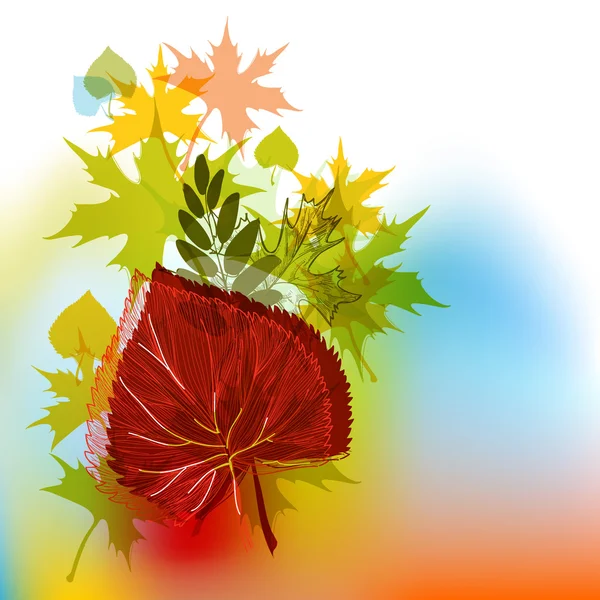 Fondo de otoño en colores brillantes — Archivo Imágenes Vectoriales