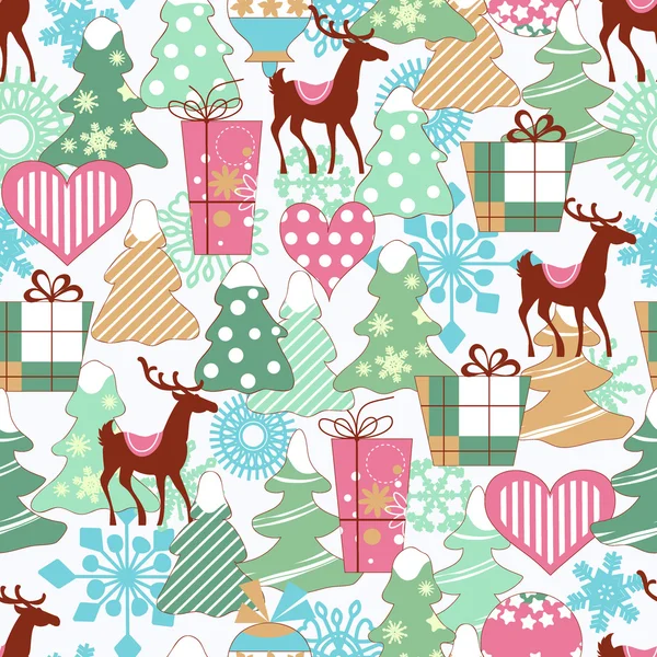 Mignon motif sans couture de Noël — Image vectorielle