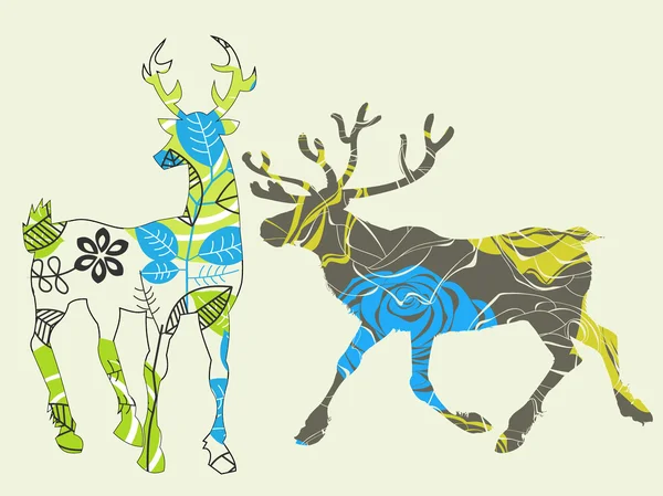 装饰圣诞鹿 — 图库矢量图片