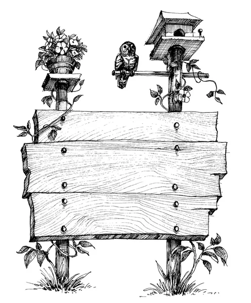 Графическая деревянная доска, место для текста — стоковый вектор