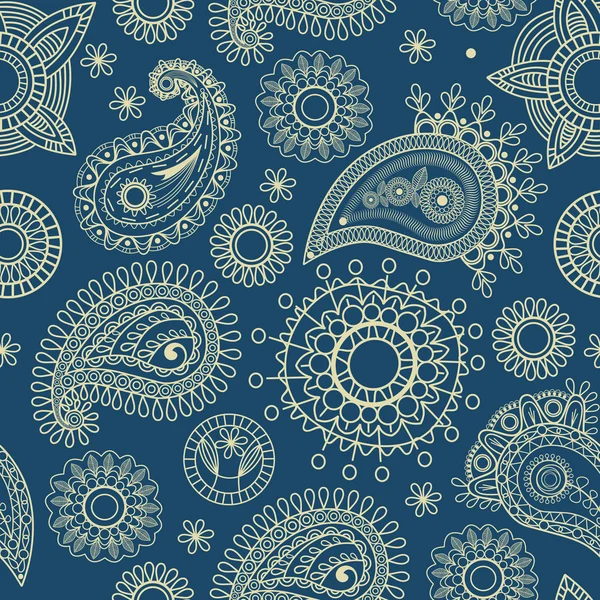 Paisley motif floral sans couture — Image vectorielle