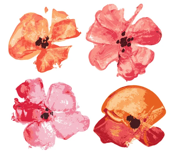 Set di fiori ad acquerello, elementi di design — Vettoriale Stock