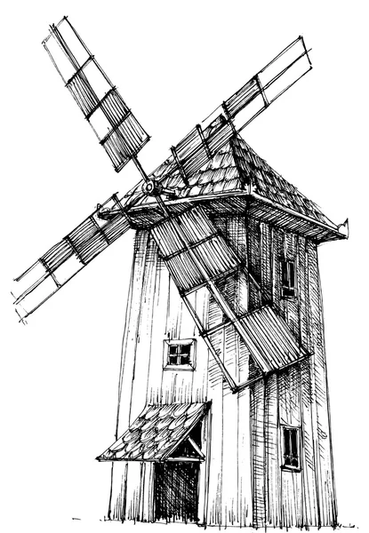 Antiguo molino de viento — Archivo Imágenes Vectoriales