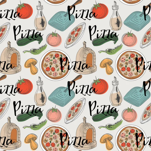 Pizza pattern — Stock Vector