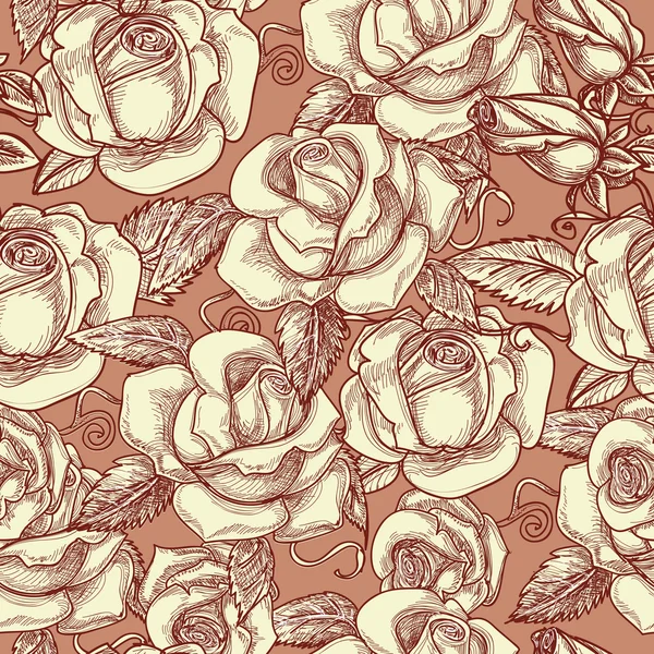 Rosas patrón sin costura — Vector de stock