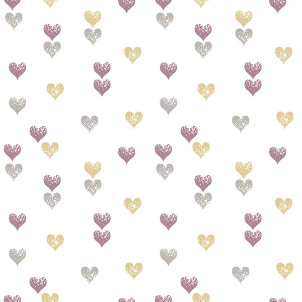 Hjerter sømløse mønster, Valentinsdag baggrund – Stock-vektor