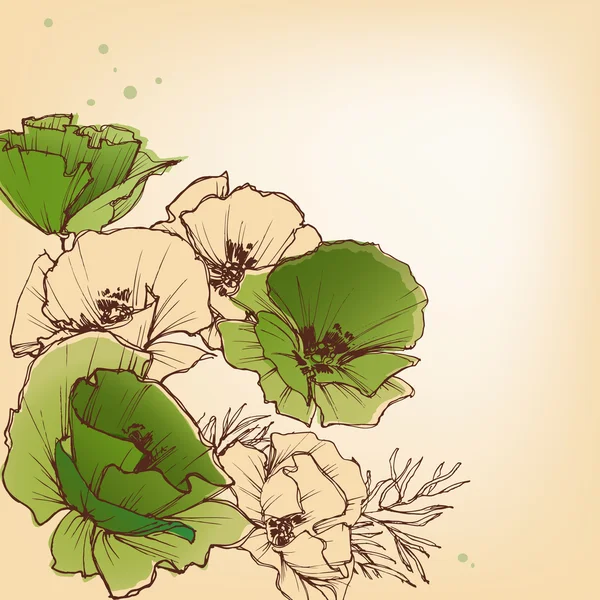 Printemps fond floral aux couleurs vives — Image vectorielle