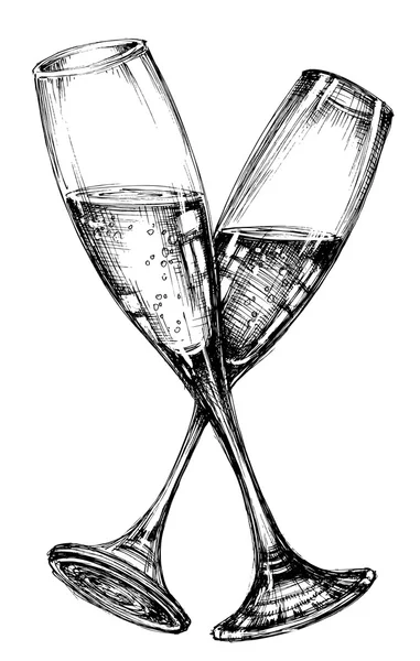 シャンパンのグラス — ストックベクタ