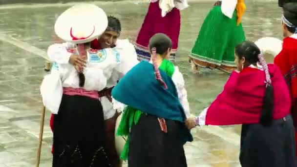 Camponeses quéchuas celebrando Inti Raymi ou Festival do Sol — Vídeo de Stock