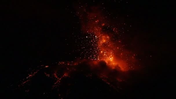 Tungurahua Nacht Ansicht — Stockvideo