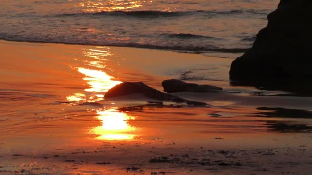 Zonsondergang over het strand — Stockvideo