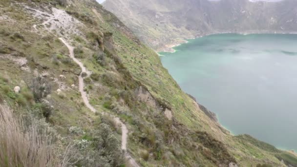 Quilotoa jezioro krater — Wideo stockowe
