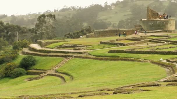 Popularnym miejscem turystycznym w Ingapirca ruiny Ekwador — Wideo stockowe