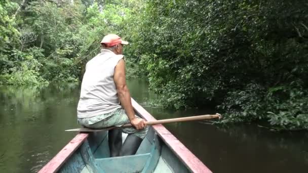 Ranger em Cuyabeno Reserva de Vida Selvagem — Vídeo de Stock