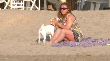 Tombul kadın köpek öpücük
