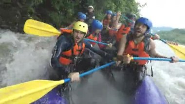 Beyaz su Rafting botu Onboard fotoğraf makinesi