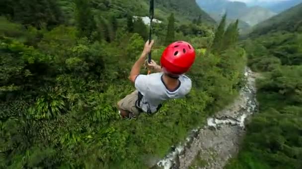 Zip Line rit — Stockvideo