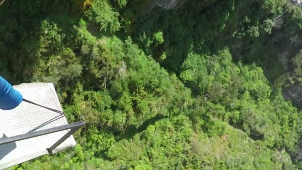 Bridge Jumping Banos De Agua Santa — Stock Video