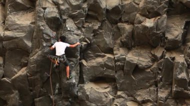 Kaya tırmanışçısı bazalt kaya