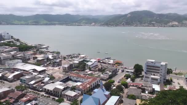 Bahia de caraquez übersicht ecuadorianische küste — Stockvideo