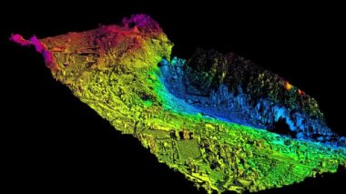 3D Hava Aracı Gözlemi 3D Modeli 3D 'den 2D' ye Çeviriliyor Fotogrammetri Canlandırılmış Süreç Bilimsel Kullanımı Kullanılıyor