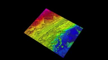 Bir İHA hava görüntüsünün grafiksel temsili Peyzaj Tasarımı 2D Dem Banos de Agua Santa Ekvador 'da 3D yüzeyine dönüşüyor