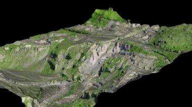 Toprak Madeni 'nin 3 boyutlu sayısal modelinin ses seviyesini ölçmek için tarama dronlarını gözden geçiren hakiki yaşam.