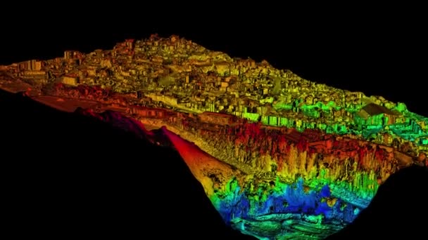 Procesamiento Fotogramétrico Modelo Complejo Vida Real Que Transpone Plano Para — Vídeos de Stock