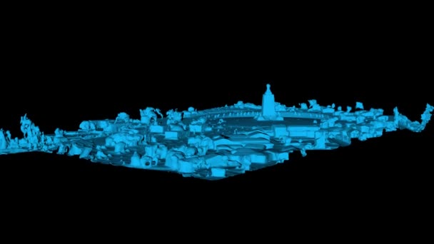 Fly Model Získán Drone Skenování Mise Představující Neomezené Možnosti Vědeckého — Stock video