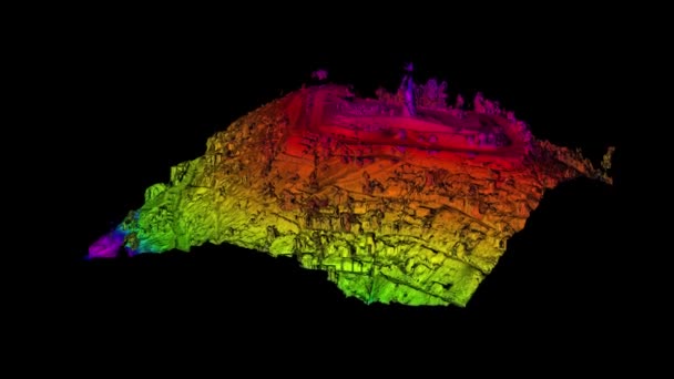 彩色梯度在南美洲弹射区地理信息系统中的应用或三维无人机测量系统中的Gis — 图库视频影像