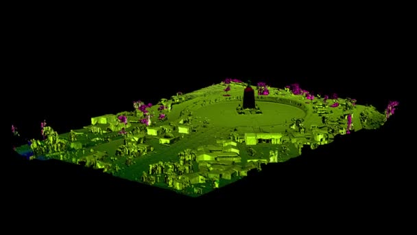 基多世界遗址大地测量中心用数字高程模型的水平投影 用Gs软件进行地理和土地评价 — 图库视频影像