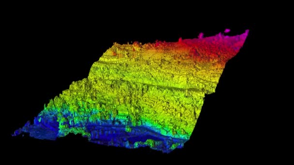 Visuelle Erklärung Eines Digitalen Höhenmodells Das Aus Einem Modell Eines — Stockvideo