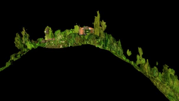 Цифрової Моделі Представлення Сільської Місцевості Річкового Ліжка Реальне Життя Сканування — стокове відео