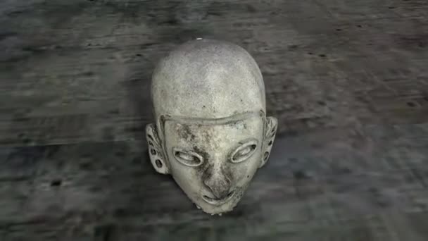 Valdivia Statue 3D扫描用摄影重量测量Tehnique Old Inventory Techniques Worn Macaroni Pre Inca — 图库视频影像